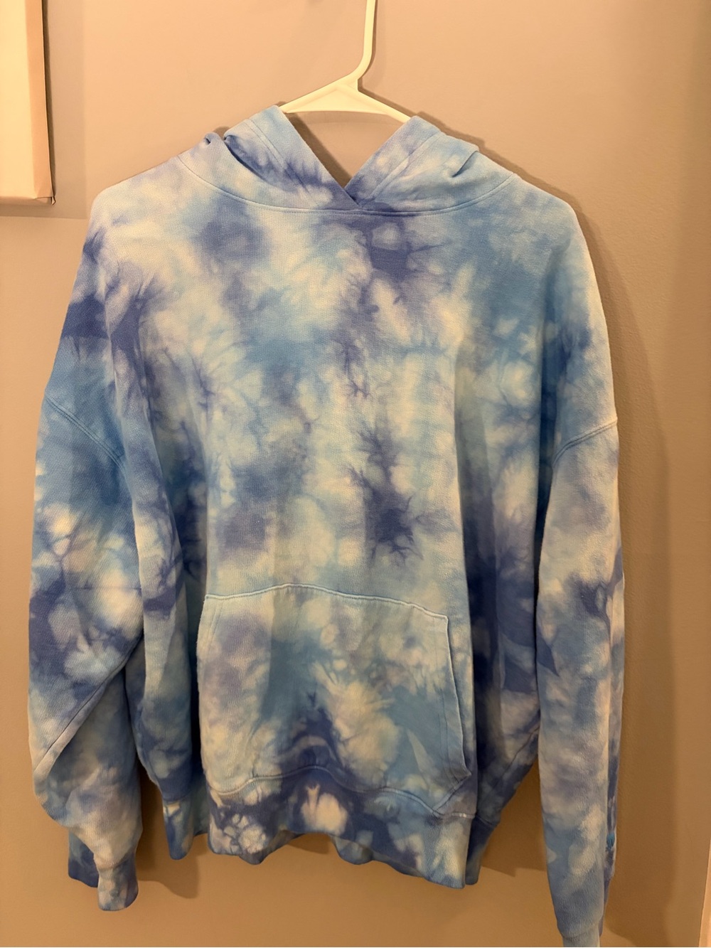 PINK Victoria’s Secret Sky Blue Tie Dye Comfy Oversized Hoodie - Medium VGUC